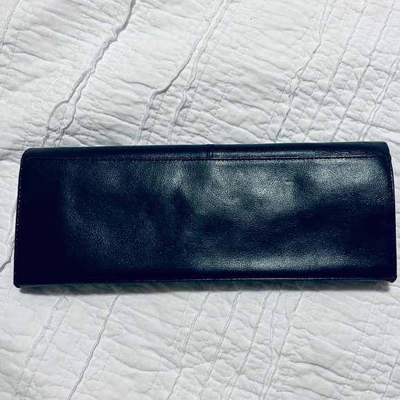 Alfani Black Genuine Leather Clutch Wristlet Handbag - Picture 2 of 6